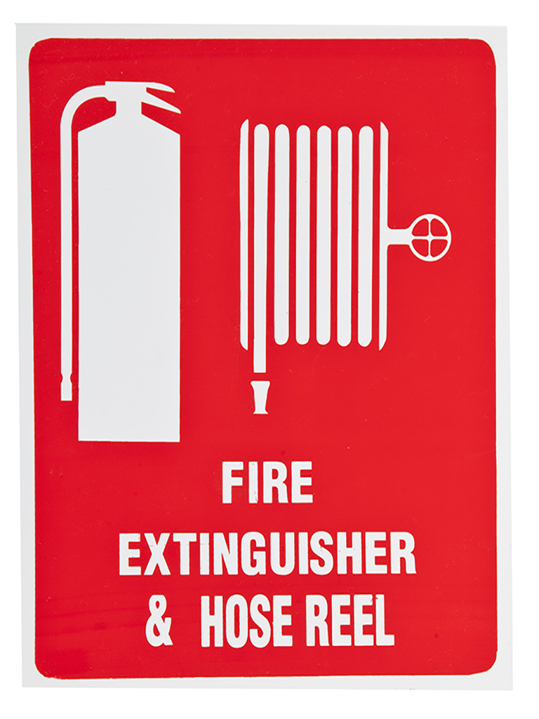 Location Sign - Fire Extinguisher & Hose Reel - Plastic Medium
