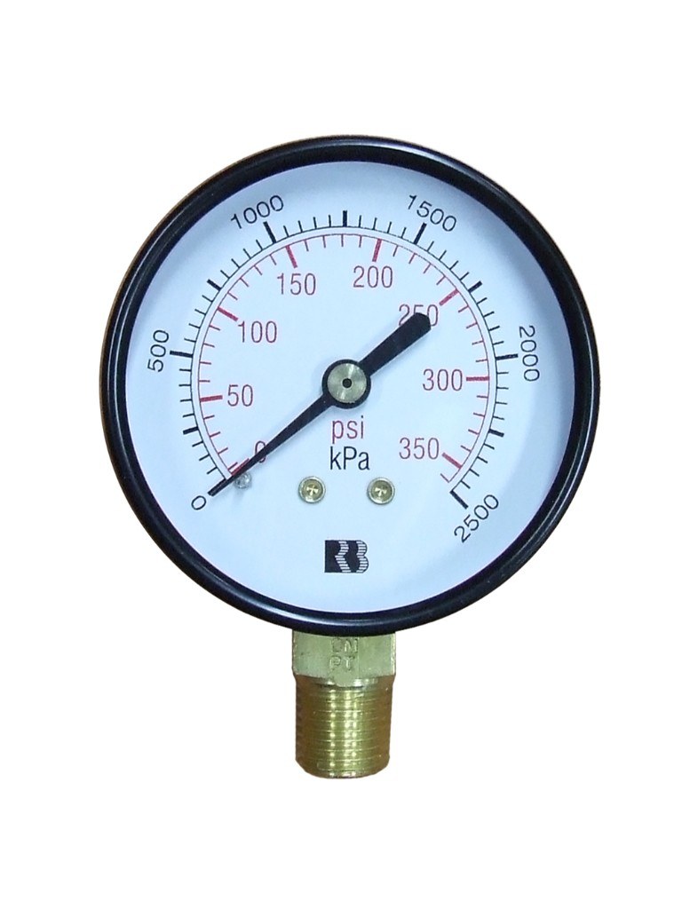 Hydrant Pressure Gauge 1600Kpa Dry - Small (63mm) Lower Entry