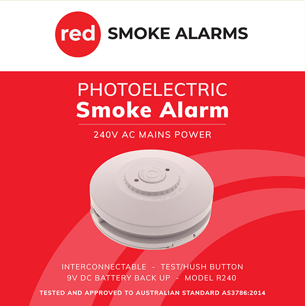 240v smoke alarm with 9v battery back-up